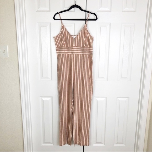 New Leith Tan Adobe Molly Striped Jumpsuit - Picture 2 of 8